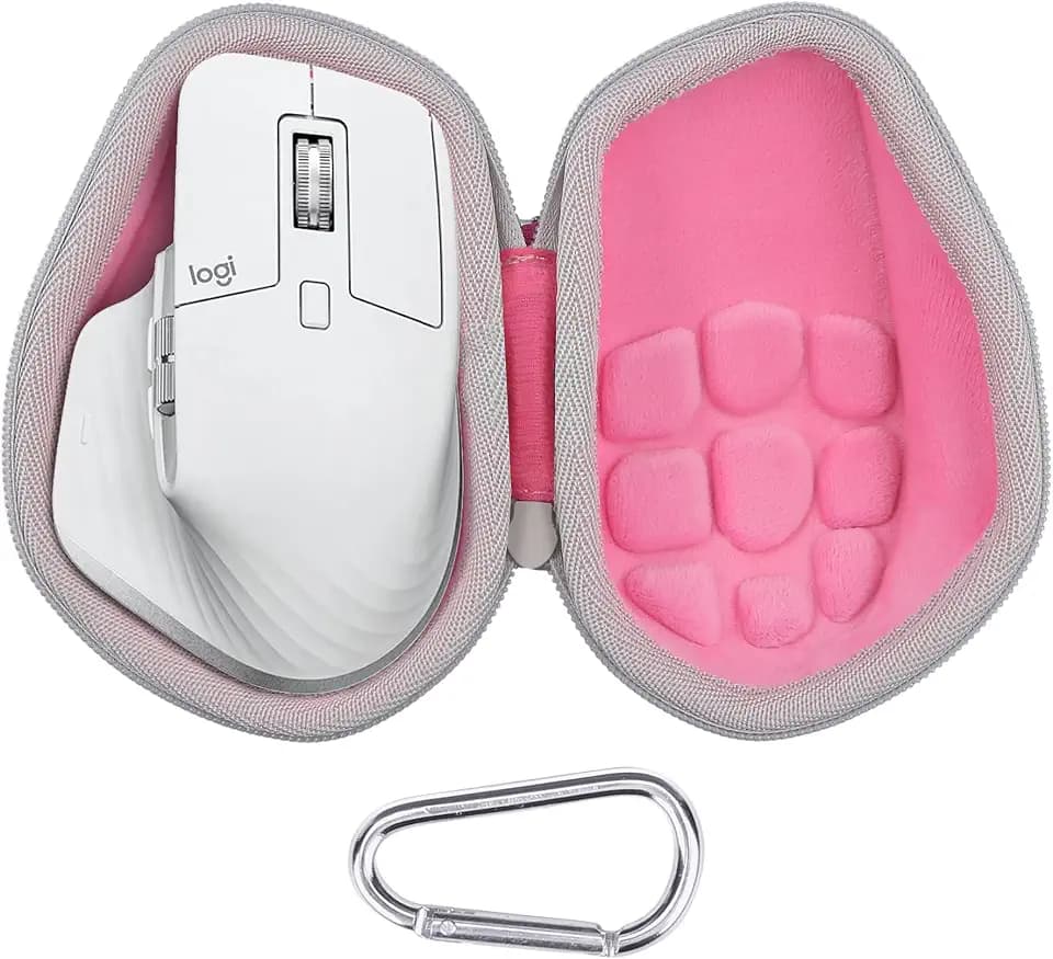 co2CREA Hard Travel Case for Logitech MX Master 4/Master 3S/3 Mouse, Pink
