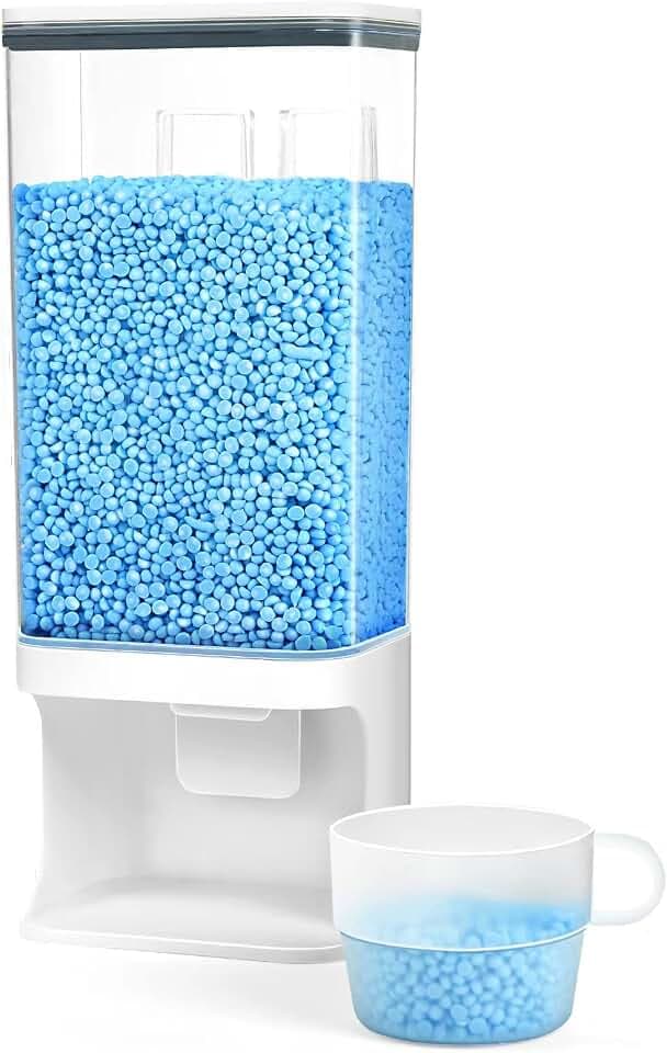 Laundry Detergent Dispenser Wall-Mounted Laundry Scent Beads Dispenser Laundry Washing Powder Container Laundry Soap Dispenser Organizer for Laundry Room Bath Salt Dry Food Rice 1500ML