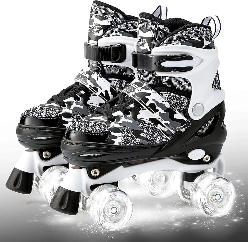 Kuxuan Adjustable Roller Skates with Fun Illuminating Rollerskate for Kids