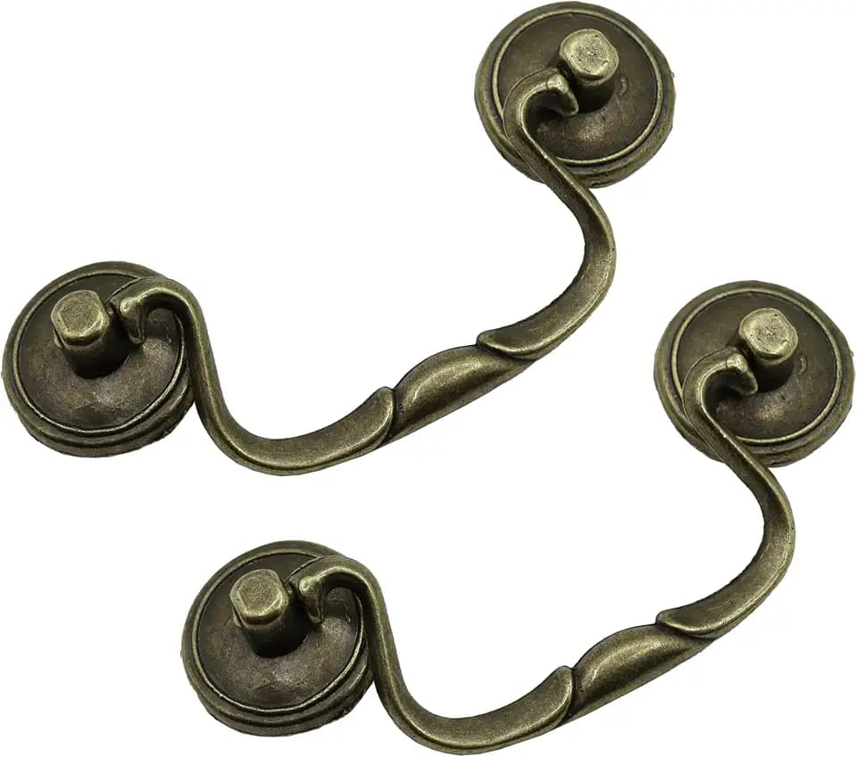 8 Pack Antique Brass Cabinet Pulls, 3-1/4 Inch Hole Centers
