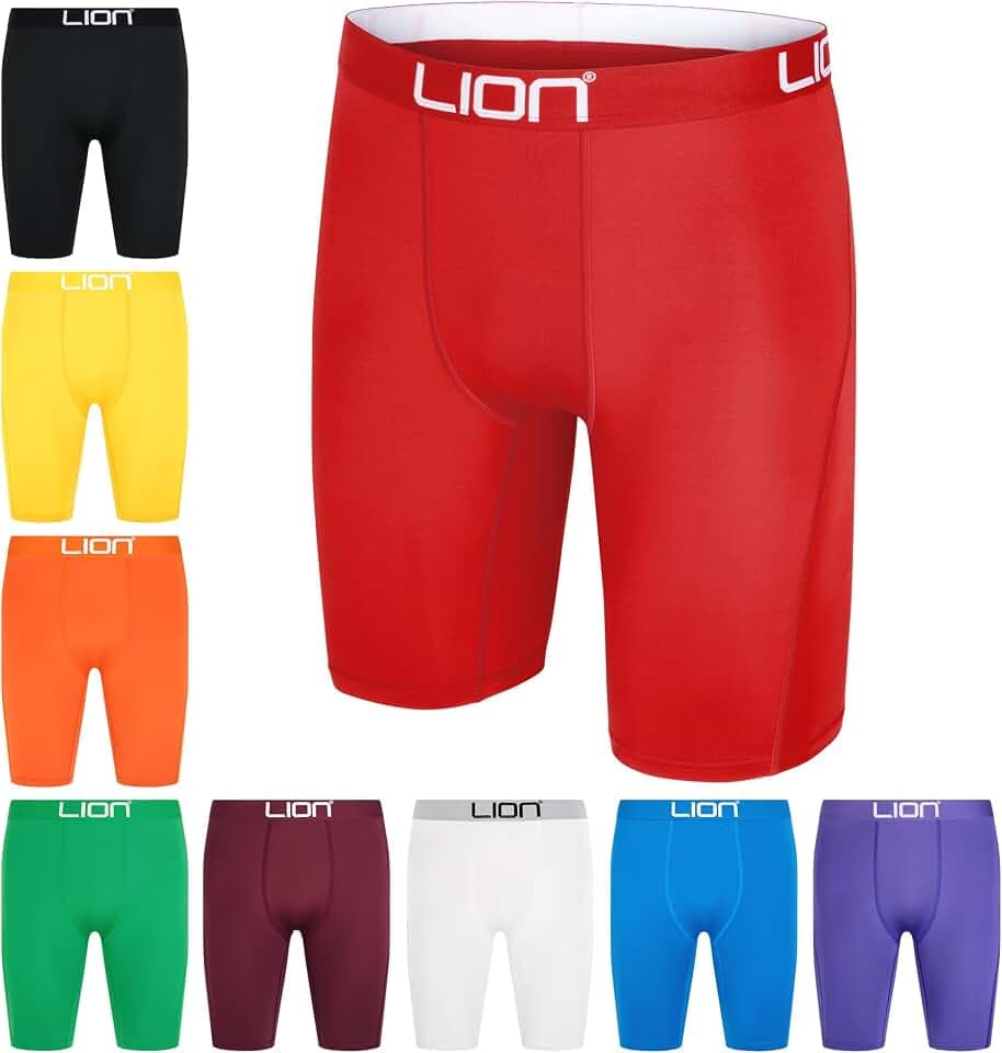 LION SPORTSWEAR Kompressionsshorts für Fußball & Sport – Mehrzweck-Basisschicht für Herren und Kinder, ideal für Fitnessstudio, Training und Laufen