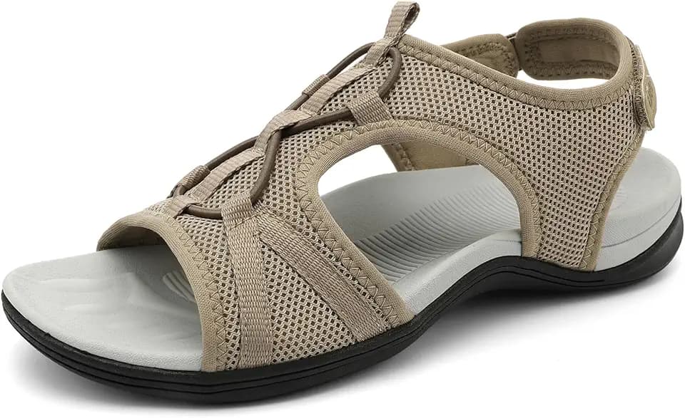 UBFEN Womens Hiking Sandals Comfortable Walking Sandals Summer Sport Breathable Arch Support