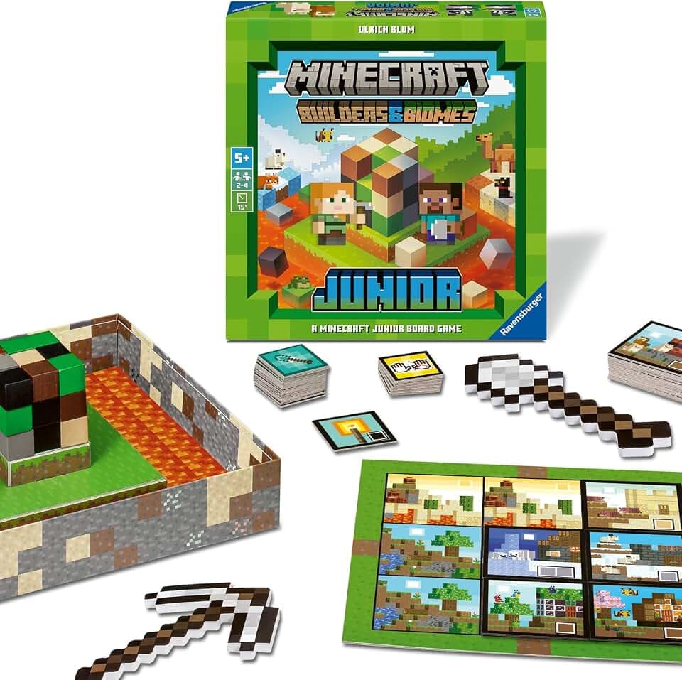 Ravensburger 24615 Minecraft Builders & Biomes Junior - Kooperatives Kinderspiel ab 5 Jahren für 2-4 Personen