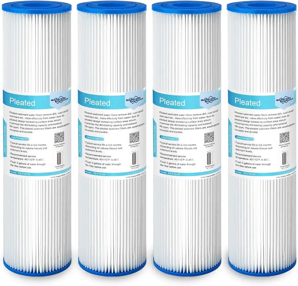Membrane Solutions 10"x2.5" 20 Micron Pleated Sediment Water Filter