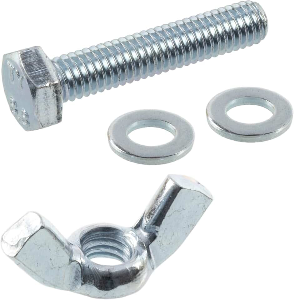 AERZETIX - Kit mit 25 Flügelmuttern M6 + 50 Unterlegscheiben + 25 Sechskantschrauben M6x30mm | aus Stahl
