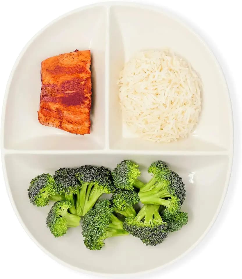 Uba Portion Control Plate (PORCELAIN) for Adults for Healthy Diet (White, 1)