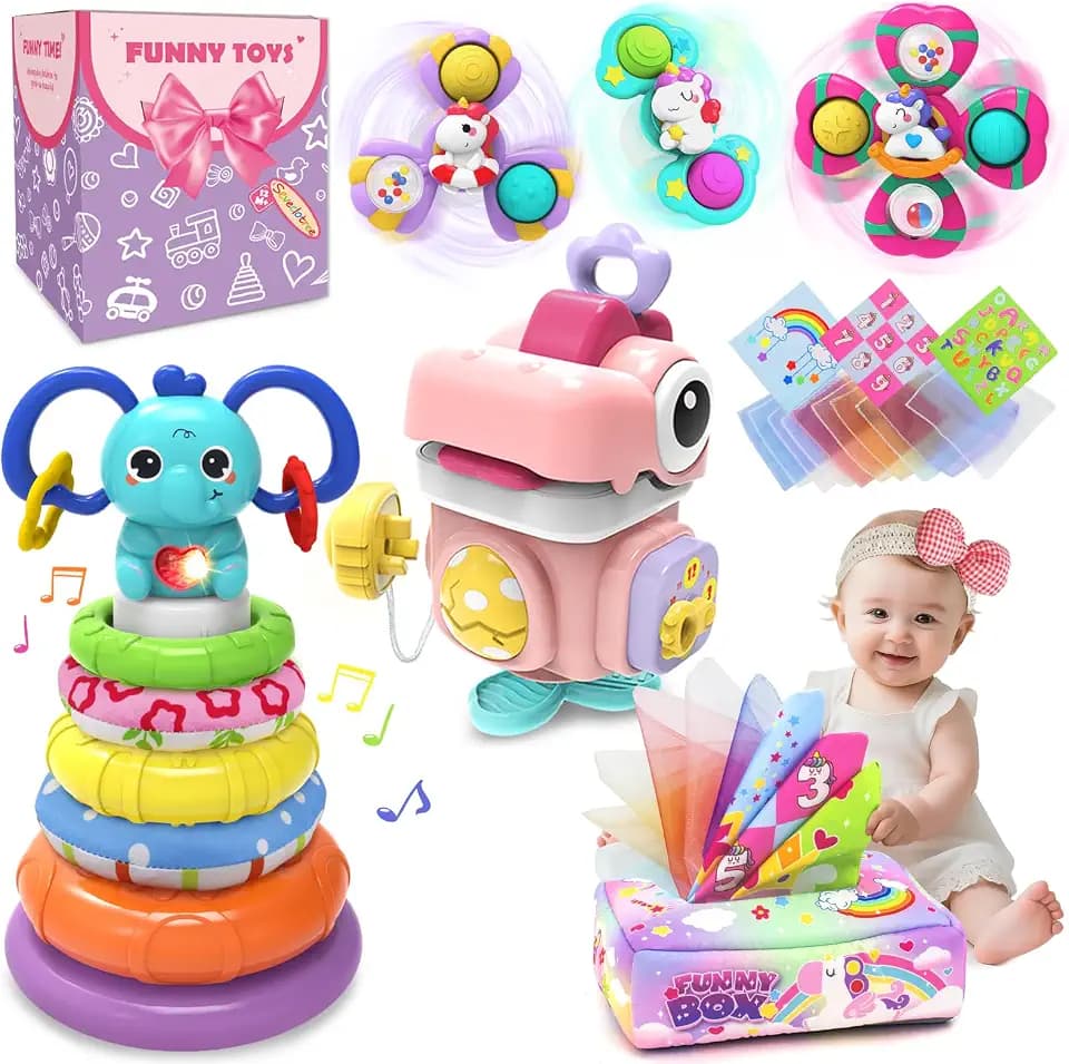 4 in 1 Montessori Toys for 12 Months,Sensory Educational Gift for Toddlers Aged 1-3