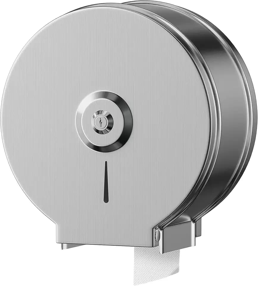 NICEME Papierhandtuchspender - Edelstahl Handtuchspender abschließbar - Öffentliche Toilettenpapierspender -Handtuchspender inklusive Montagematerial -Durchmesser 255mm Mittelachse 40mm