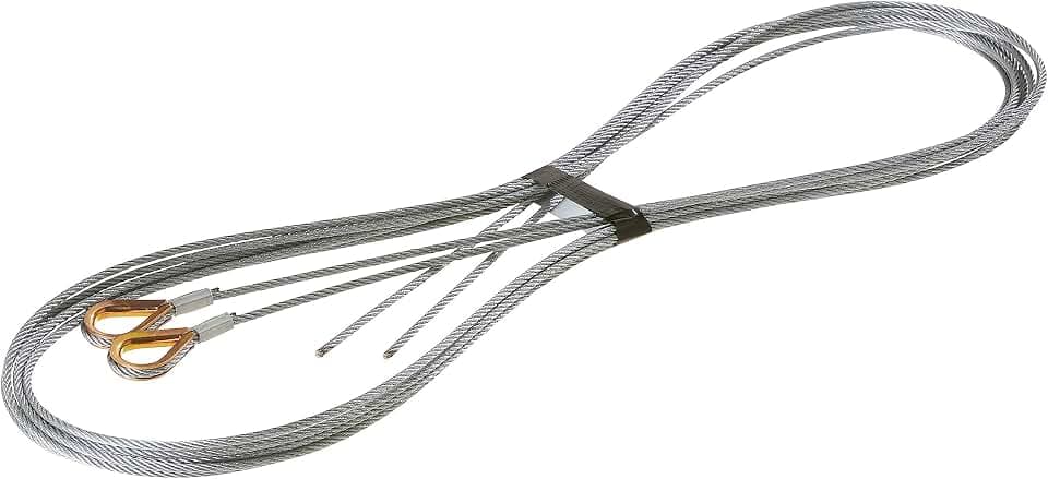 Hörmann Drahtseile mit Kausche Beschlag N (Größe: 3 mm, Länge 3780 cm, aus hochwertigem Stahl, einfache Befestigung durch die Kausche, für Garagentore) 3064376