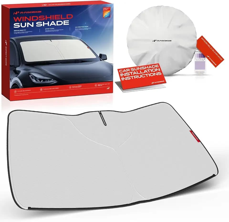 A-Premium Windshield Sun Shade, Foldable Car Sun Shade Heat & UV Block