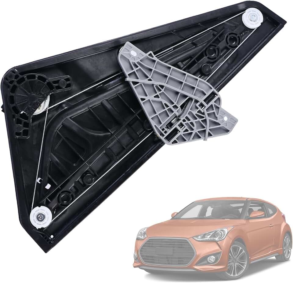 Power Window Regulator Front Left Driver Side Compatible with Hyundai Veloster Turbo 2012 2013 2014 2015 2016 2017 Replace 824012V010, 6Pin
