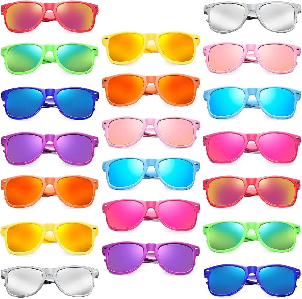 Pibupibu 10/20 Pack Neon Party Sunglasses Bulk, Unisex Adult