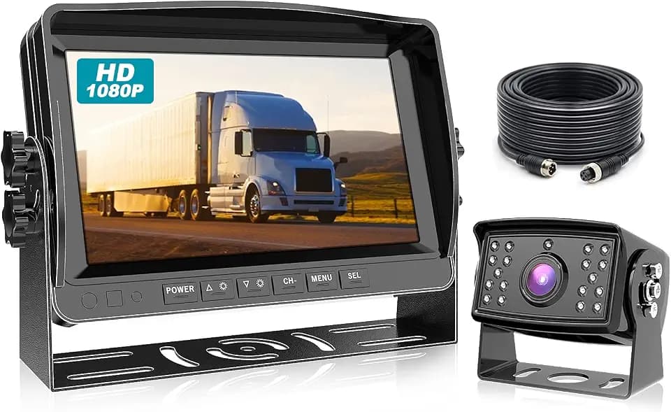 Fookoo HD 1080P Backup Camera System: 9" IPS Monitor IP69 Waterproof Camera