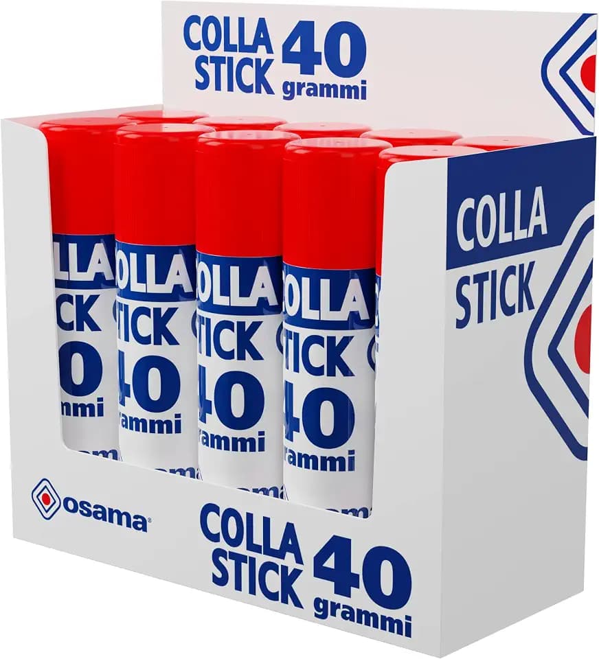 Osama – Klebestifte Extra Stark, Schachtel mit 10 Stück, 40 g-Klebestift-Set, Ideal für Schul- und Schreibbedarf, Büro und Uni - Gleitend, Stark und Kinderfreundlich, mit Natürlichen Inhaltsstoffen