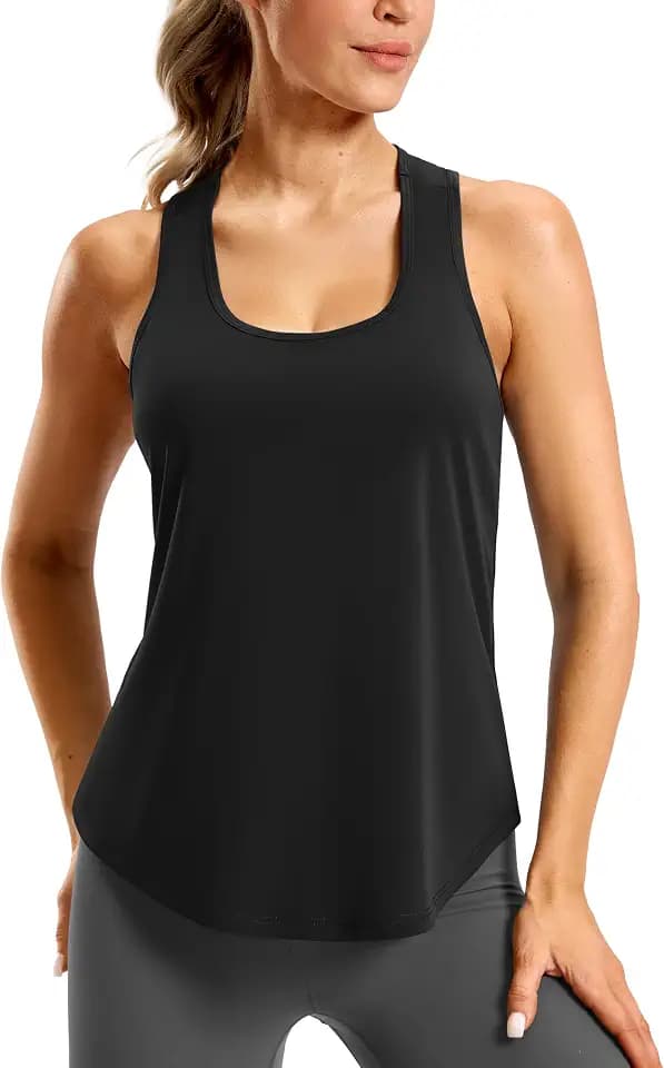 SANTINY Women's Racerback Workout Tops Scoop Neck Shirt Gym Athletic Tank
