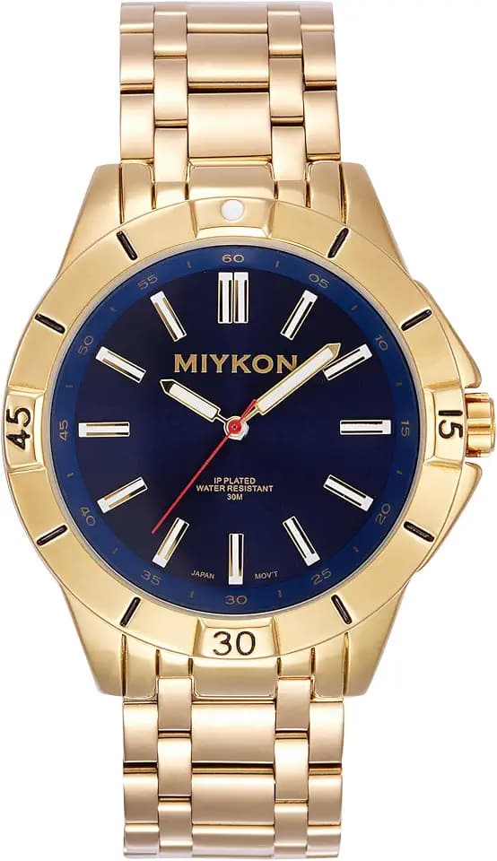 Miykon Men's Minimalist Dress Watch, Stainless Steel Bracelet, Water Resist