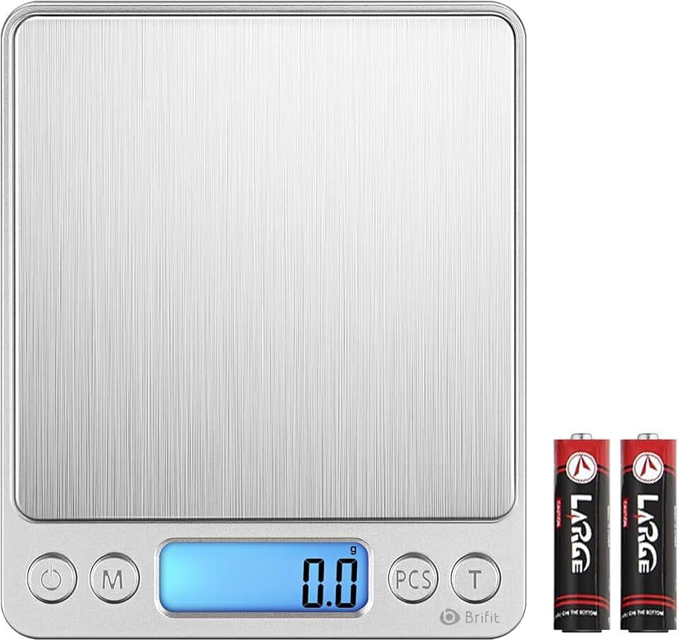 AMIR Küchenwaage, 3kg x 0,1g Digitalwaage Küchenwaage, Hohe Präzision Briefwaage mit Tara-Funktion, Stückzählung Funktion, Haushaltswaage ideal für Messen von Weihnachten backen Zutaten, Briefmarken..