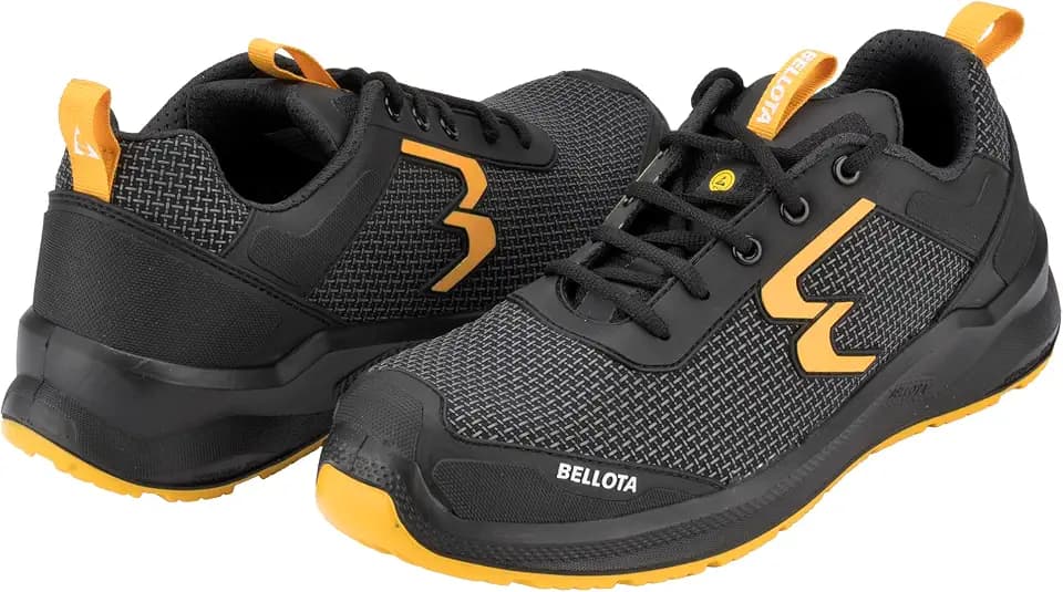 Bellota Lauf-Sicherheitsschuhe, Unisex, für Erwachsene, Schwarz/Gelb, 43 EU