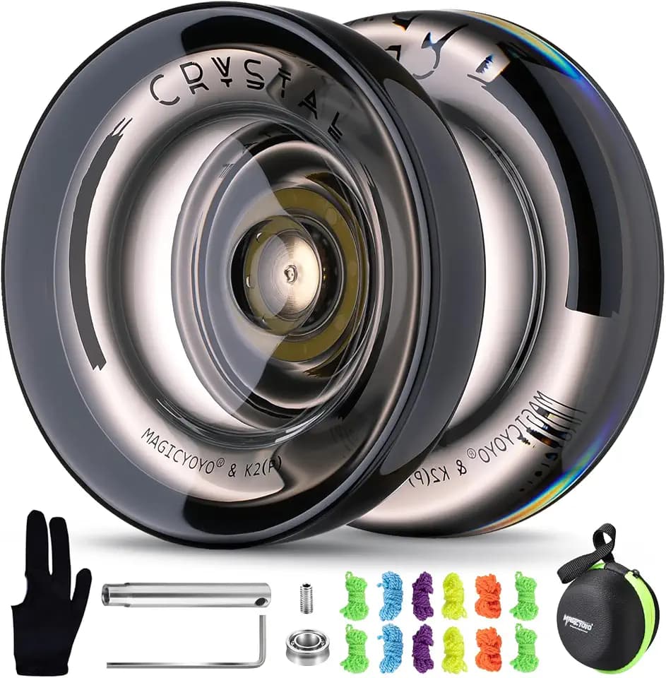 MAGICYOYO K2 Crystal Black Yoyo Professional, Responsive Yoyo for Kids 8-12