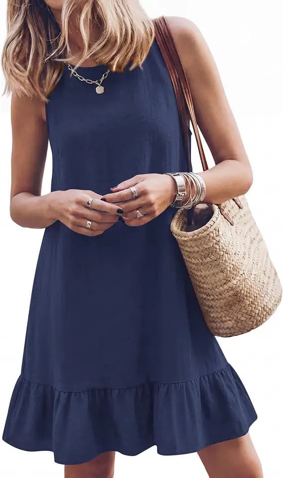 KIRUNDO Women's Casual Summer Dresses with Ruffle Hem