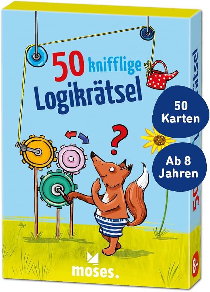 Moses. 50 knifflige Logikrätsel – lustiges Rätselspiel mit Denksportaufgaben für Kinder ab 8 Jahren, 50 Karten voller Knobeleien für clevere Kids