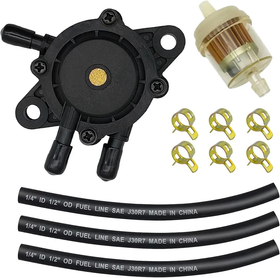 Strongthium Kraftstoffpumpe Set mit Filter Schlauch für Briggs Stratton 808656 491922 für John Deere L120 X300 Kawasaki FH680V Kohler 24 393 16-S, Benzinpumpe für Rasentraktor Cub Cadet MTD Yamaha