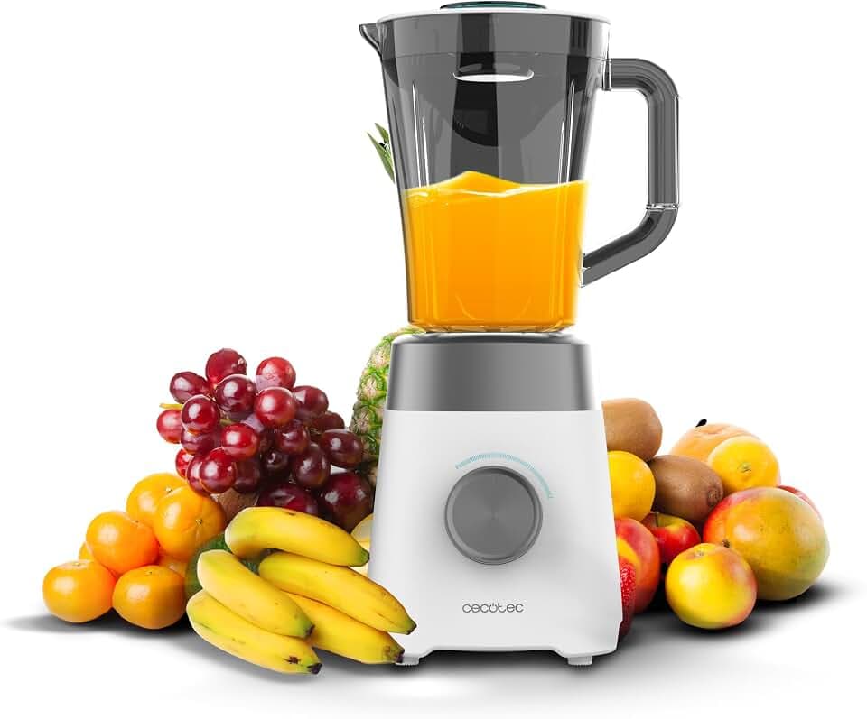 Cecotec Standmixer Power Black Titanium 1300Max W. 1300 W, 2 Geschwindigkeiten, Messer 4 Klingen mit schwarzer Titanbeschichtung, 1,5 L Krug, Zerkleinern und Pulverisieren, Ice-Crush