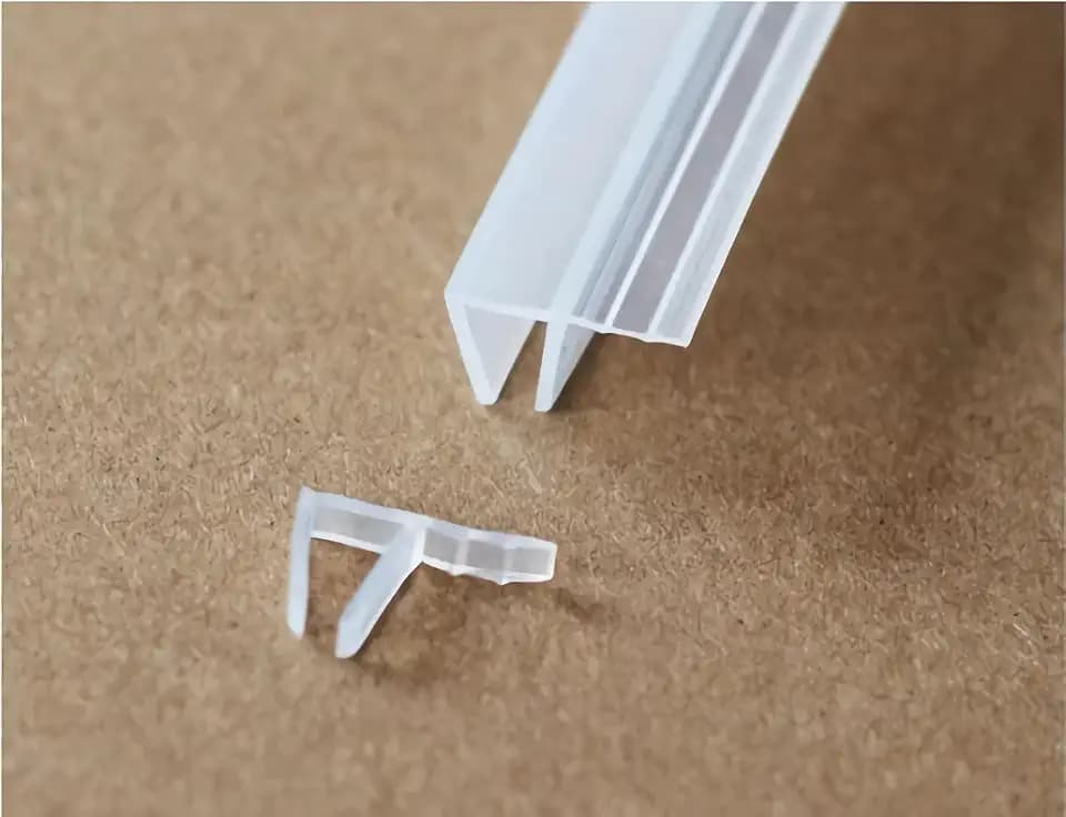 Shower Door Side Seal Strip - 120 - Inch Soft Silicone Frameless Side Seal Sweep to Stop Leaks! Glass Door Seal Strip for a Tight, Waterproof Seal ! Leak Guard! F-Type 1/4 inch