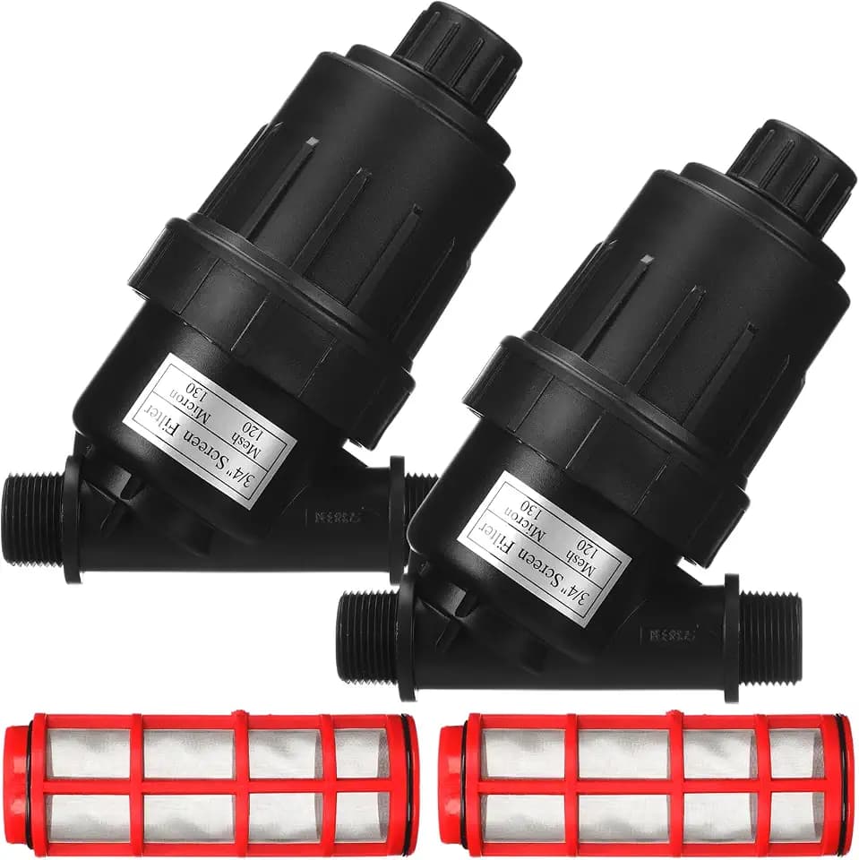 Glooglitter 2 Pcs 3/4" NPT Drip Irrigation Y Filter, 120 Mesh Screen