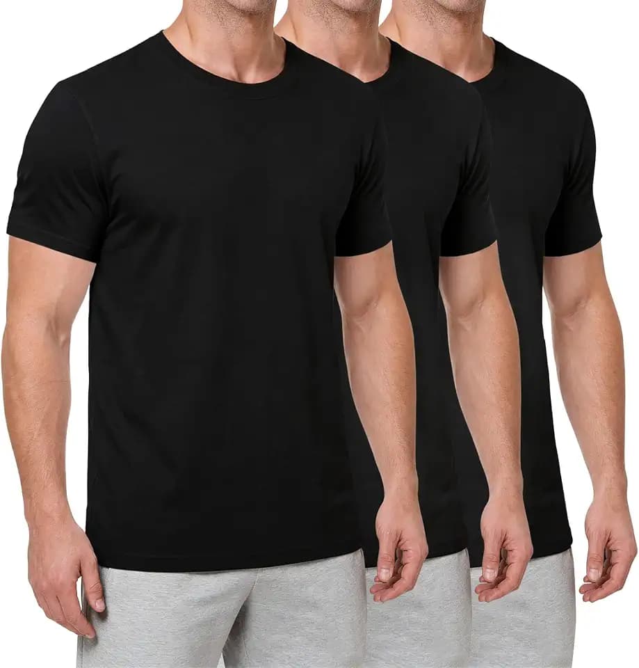 FALARY Bambus T Shirt Herren 1/3er Pack, Basic Kurzarm Unterhemd mit Rundhalsausschnitt, Atmungsaktiv & Ultraweich
