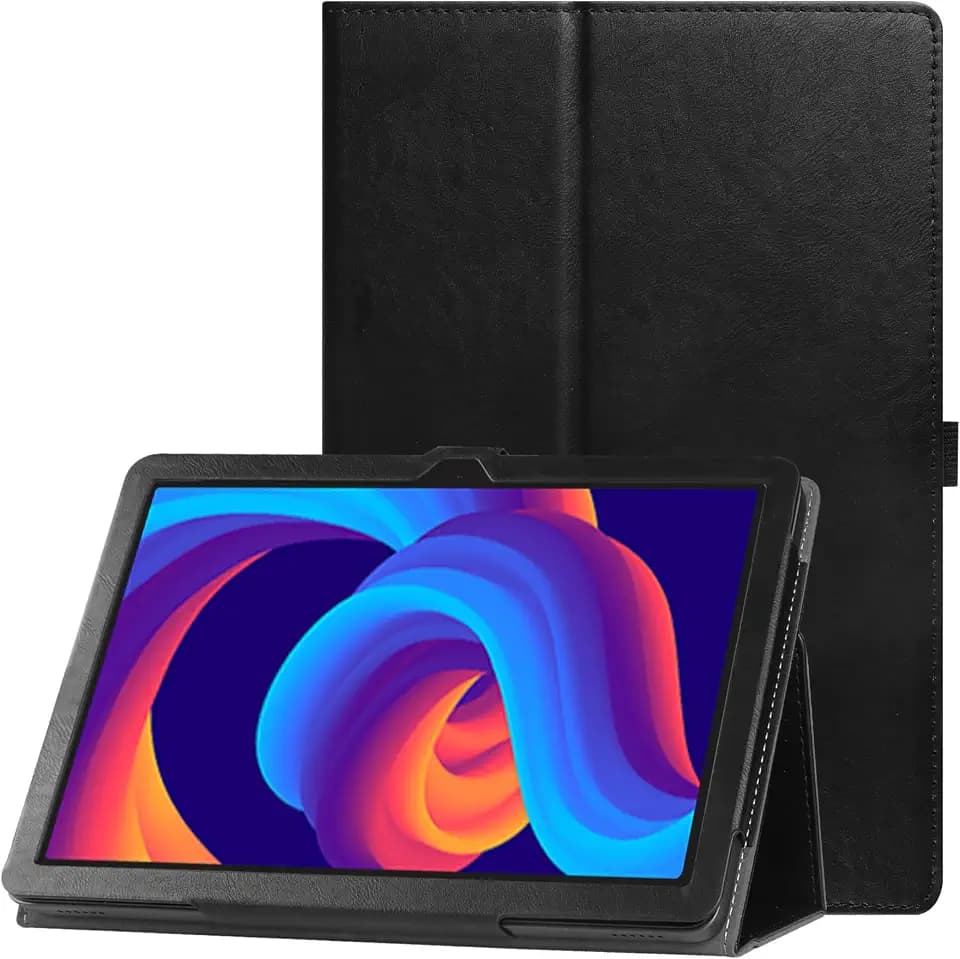 VOVIPO Schutzhülle Kompatibel mit DOOGEE Tab A9 / A9 Pro 10,1 Zoll Android 15 Tablet 2025, Premium Leder Folio Cover mit Ständerfunktion & Bleistifthalter,Schwarz