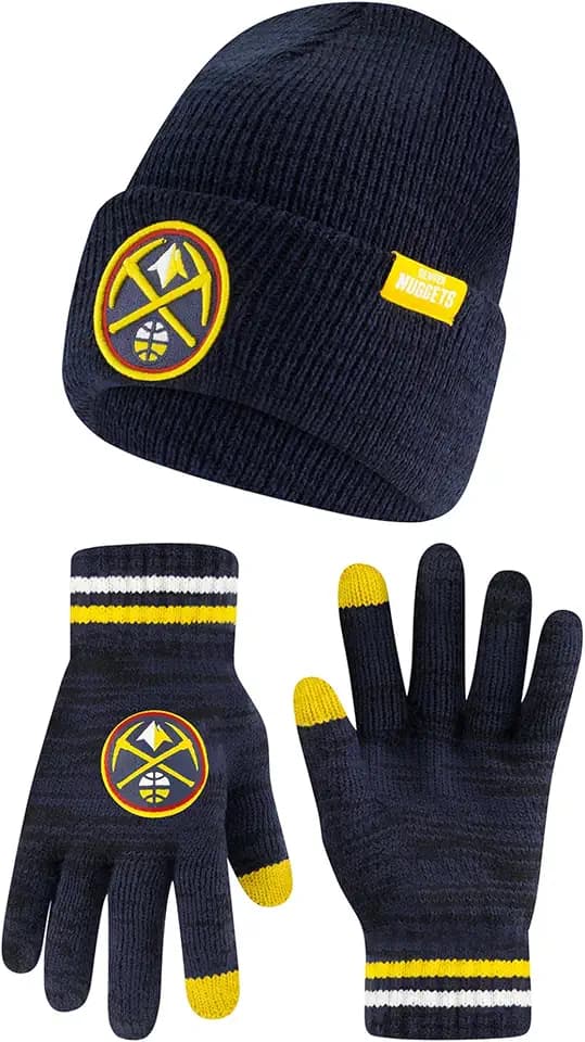 Ultra Game Youth NBA Premium Quality Knit Beanie & Touchscreen Gloves Set