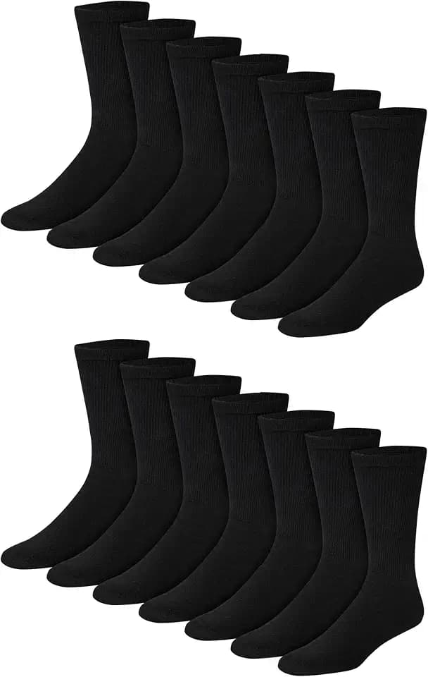 Hanes Men's Double Tough Crew Socks | Moisture Wicking Socks, Multipack