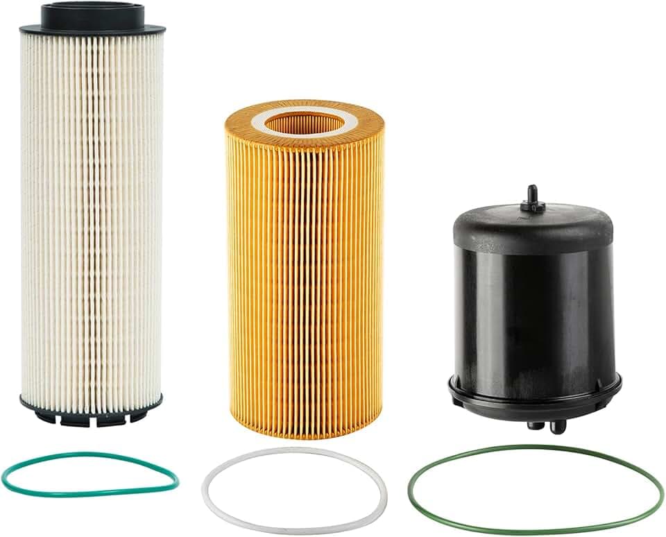 GETOPAUTO 2277129 Fuel Water Separator Filter,1948921 Oil Filter,1922496 Oil Filter Kit Compatible With MX11 MX13 EPA13 Engine Peterbilt DAF Kenworth Trucks