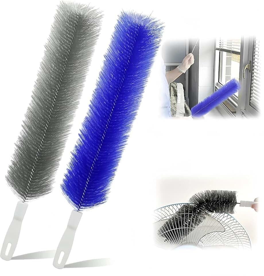 Bendable Microfiber Head,2026 Reusable Fan Cleaner Brush,Fan Brush Cleaner Washable Ldeal ldeal for Electric Fans Air Conditioning, Home Car Vents, Curtain-2PCS