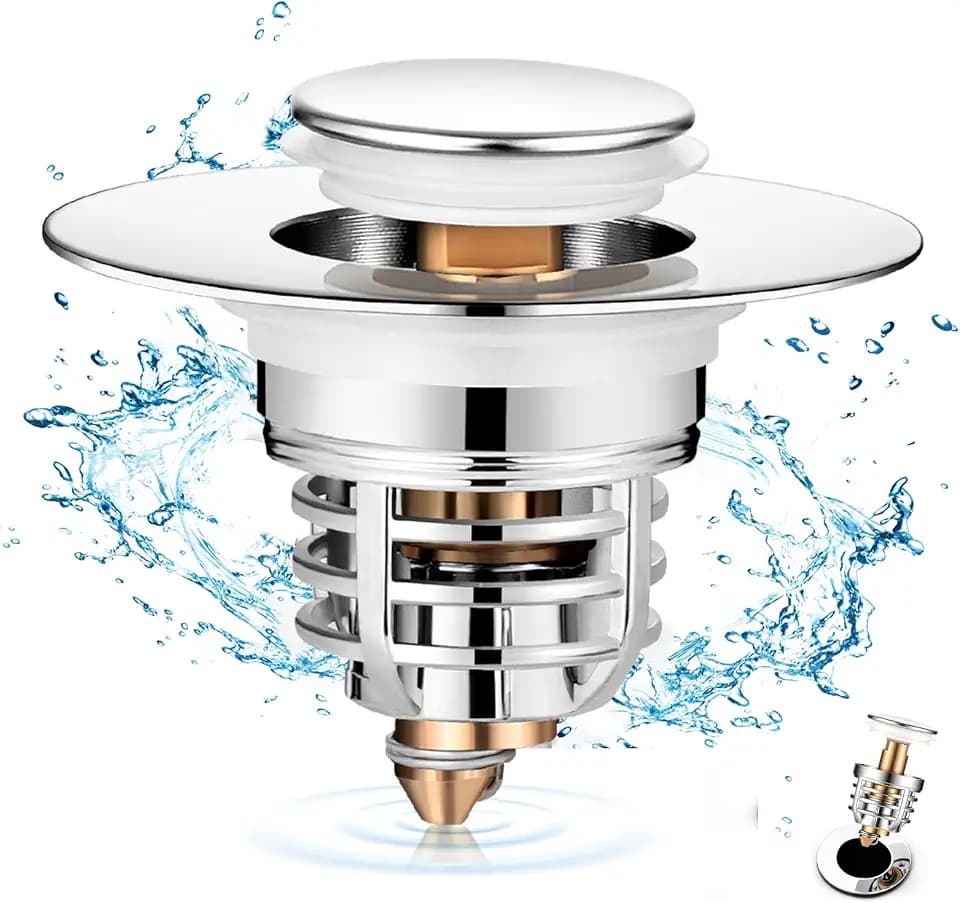Diboniur Aktualisierter Waschbeckenstöpsel für Badezimmer, universeller Bidet-Stöpsel, Ablaufstopfen aus Metall für Badewanne, Küche, Waschbecken (Öffnung Ablaufloch 32-41 mm)