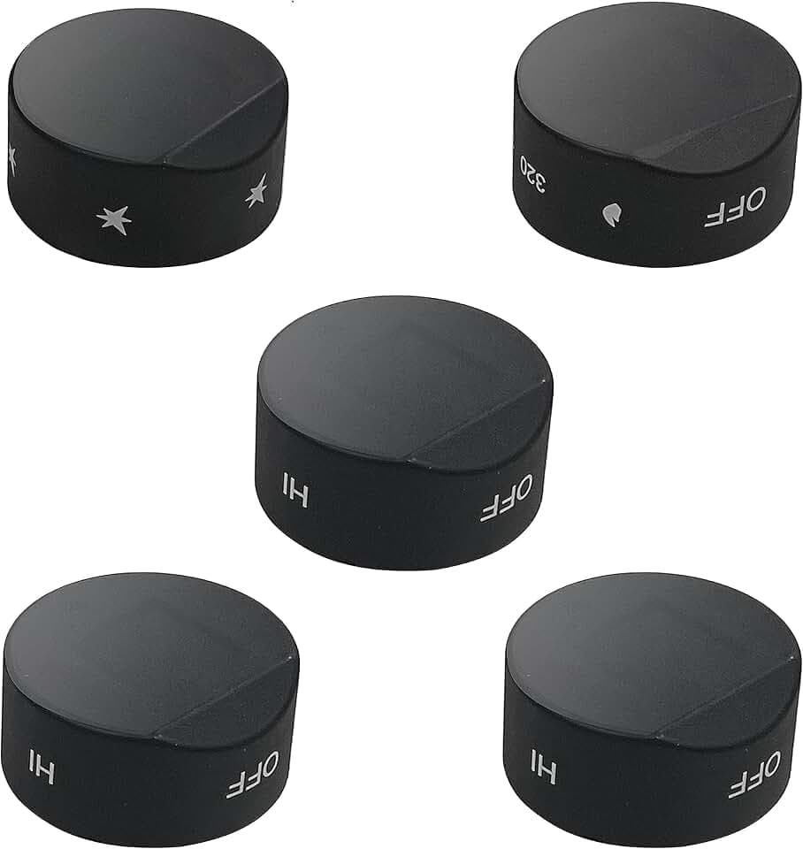 [Upgraded RV Gas Range Oven Knob Replacement Compatible with Greystone Range Oven Gas Stove Knob CF-RV17, CF-RV17B, CF-RV17BB, CF-RV21, CF-RV21B, CF-RV21BB(5pcs)