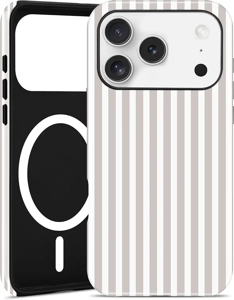 Magnetic Striped Case for iPhone 18 Pro Max/17 Pro Max, Gray