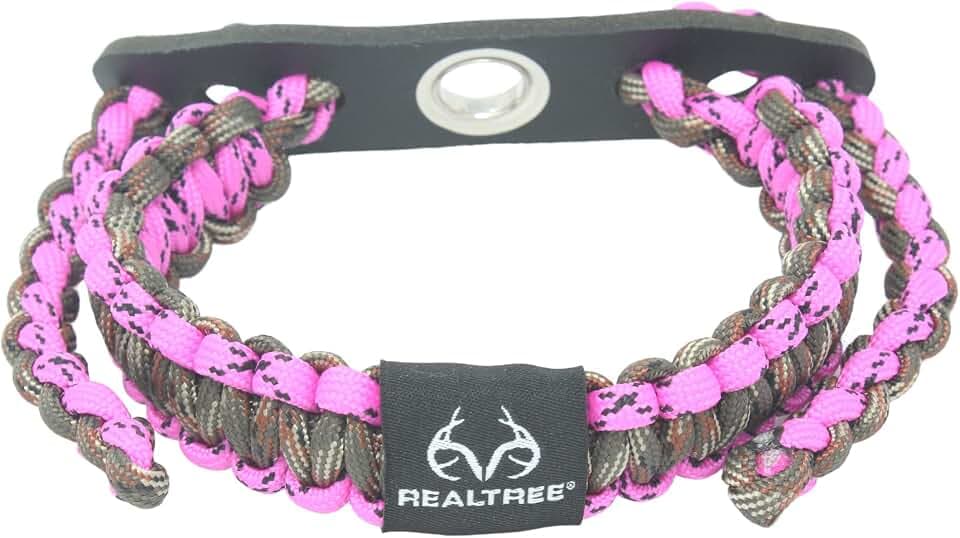 Realtree® Paracord Archery Bow Wrist Sling - 100% Full Grain Leather 550 Paracord