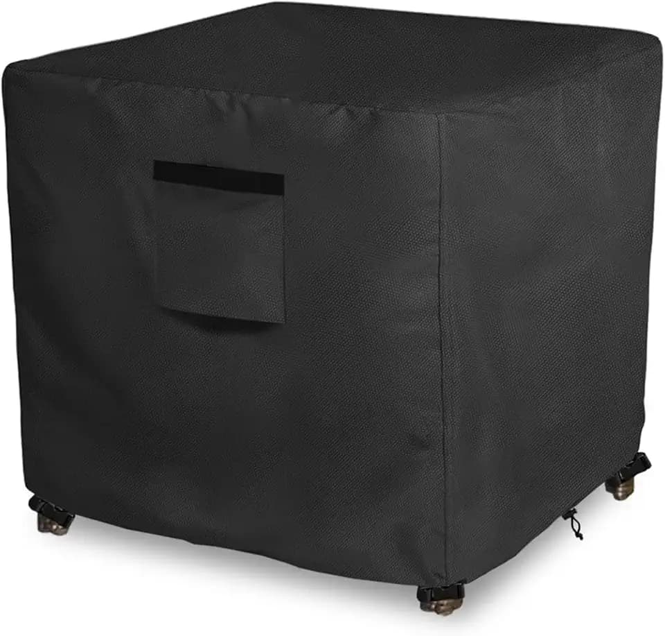 Waterproof Patio Small Side Table Cover,Square Outdoor Ottoman Covers,Heavy Duty 600D Patio Wicker Side Table Cover,Fits Square PatioTable, All-Weather Furniture Protection.22"W x 22"D x 18"H.Black