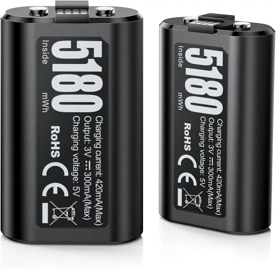 MENEEA 2X 5180mWh Rechargeable Battery Pack for Xbox Series X/S Controller