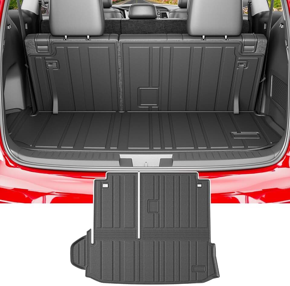 powoq Cargo Mat Backrest Mats Compatible with 2020-2026 Toyota Highlander