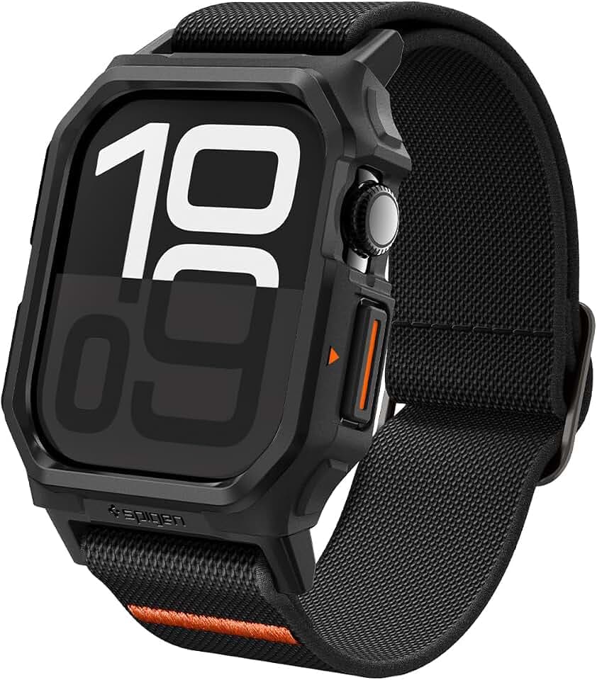 Spigen Lite Fit Pro Hülle mit Armband Kompatibel mit Apple Watch 11/10 46mm (2025/2024) - Matt Schwarz