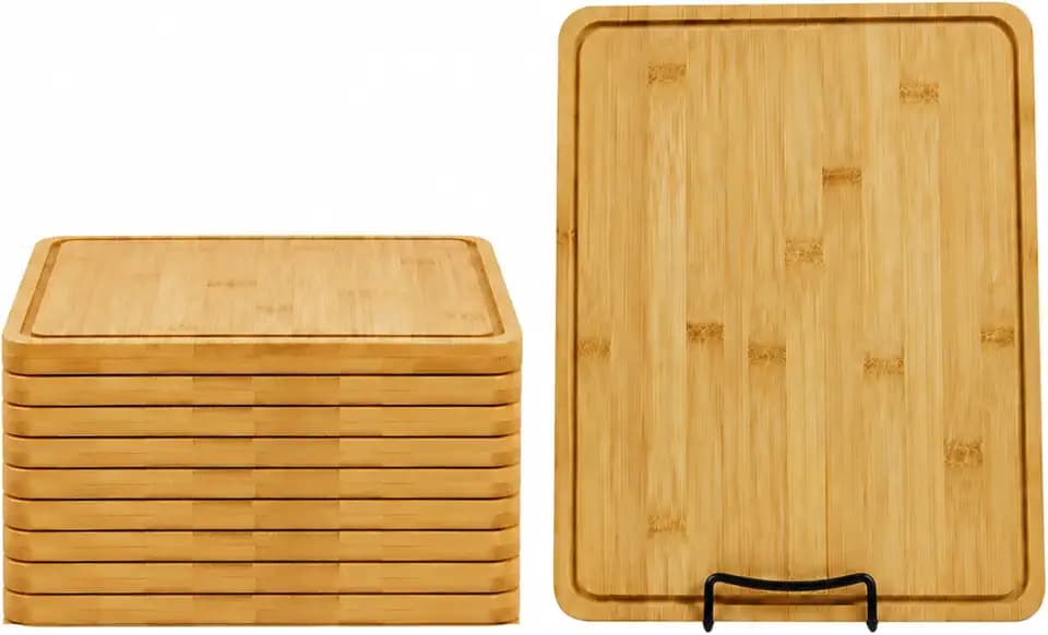 Bulk Wholesale Bamboo Cutting Boards, Set of 10, 14x11 Inch, Juice Groove