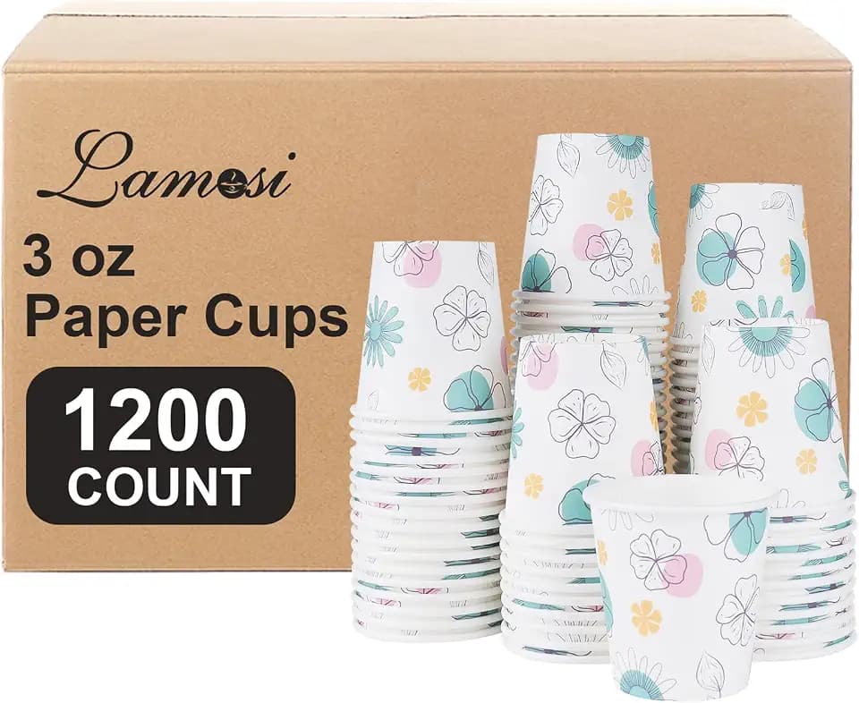 Lamosi 1200 Pack 3 oz Bathroom Cups, Small Disposable Paper Mouthwash Cups