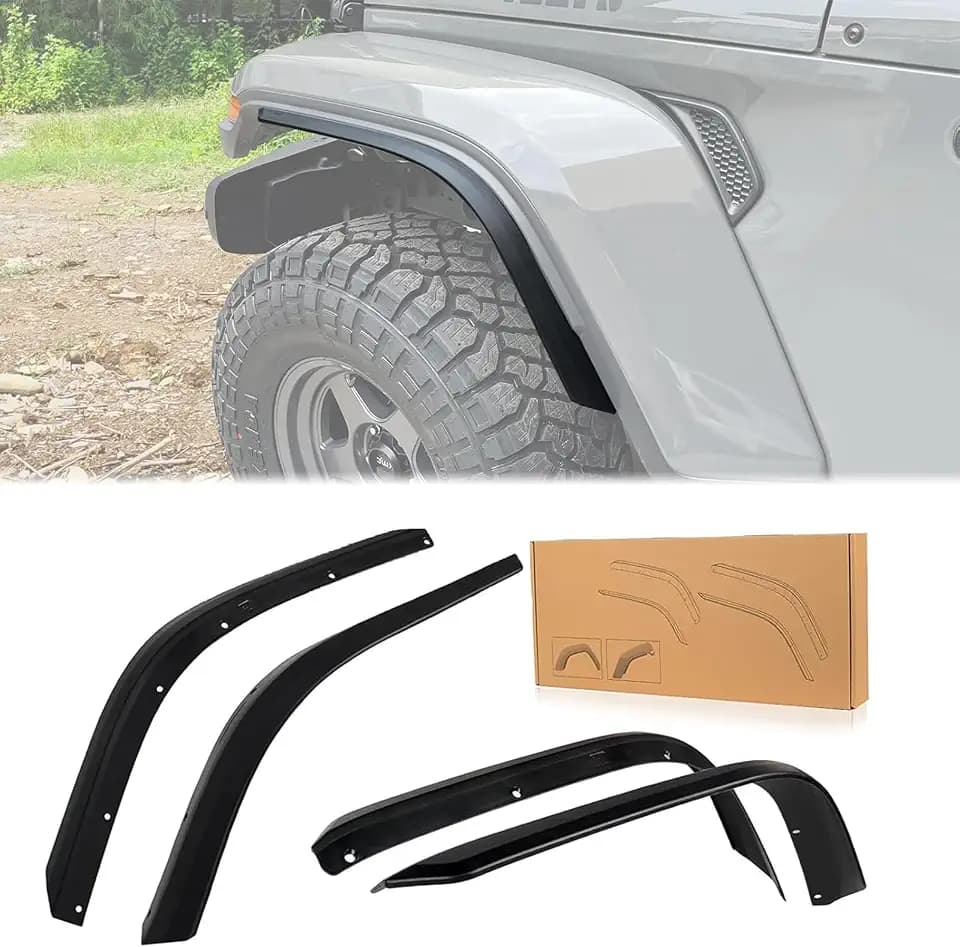 Front & Rear Fender Flares Compatible with 2020-2023 Jeep Wrangler Gladiator JT Sport & Willys, Off-Road Wheel Flares Liner 4 PCS(Not fit 2024 & 2025)