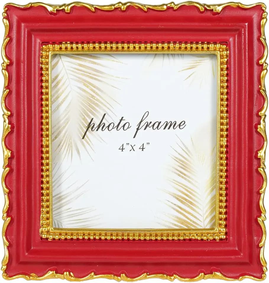 Ferrisland 4 * 4 desktop and wall resin photo frame (Red)