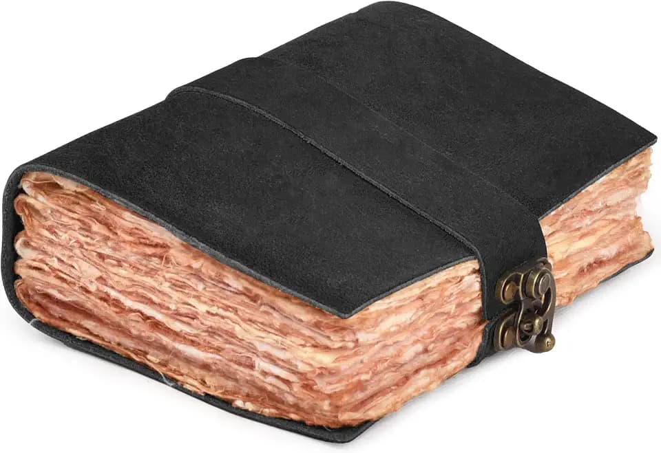 LEATHER VILLAGE-Leather Bound Vintage Journal -Matte black-7X5