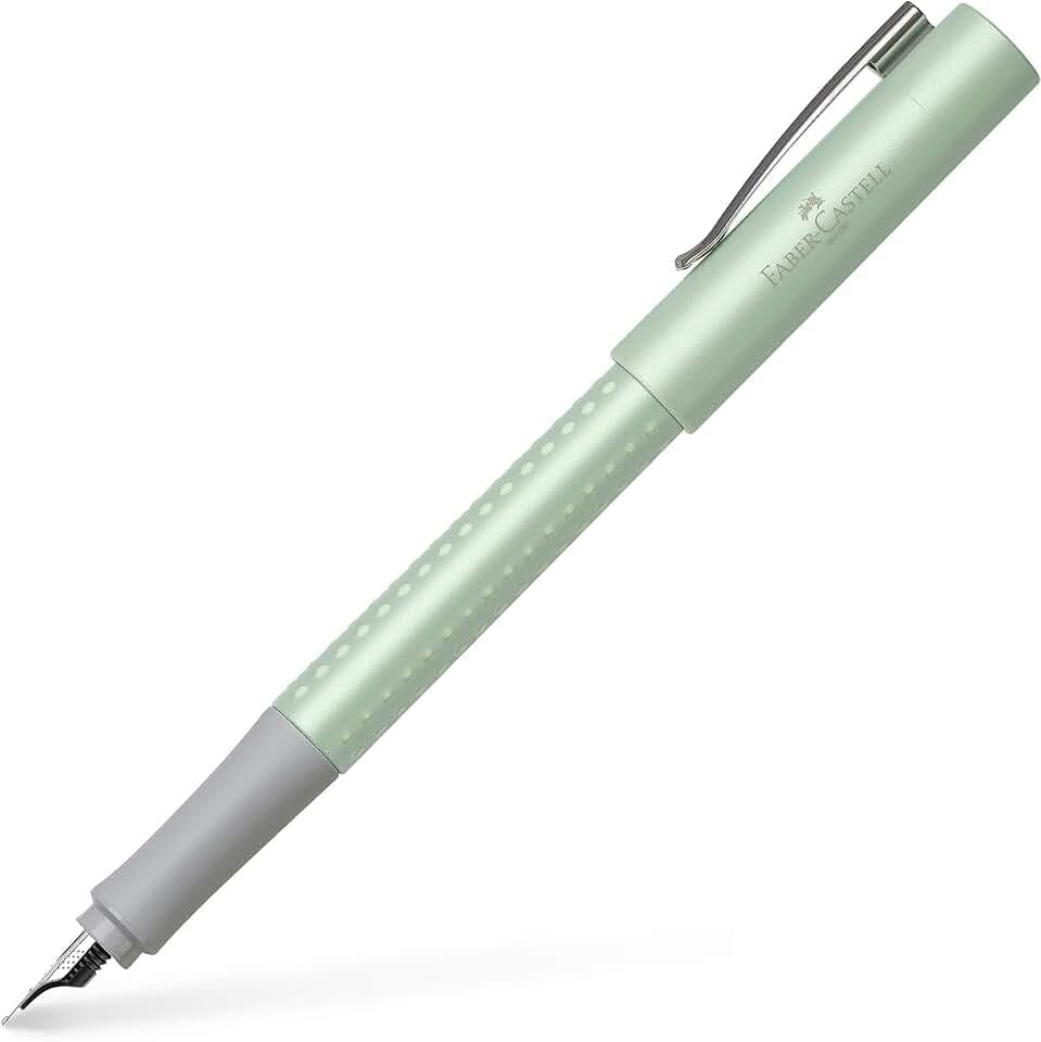 Faber-Castell 140964 - Füller Grip Pearl Edition, Feder B, mint, 1 Stück