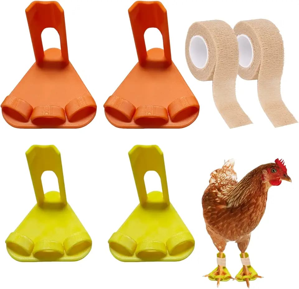 4 Pack Chicken Splint for Broken Leg Chicken Leg Splint with Toe Separator for Hen Broken Feet Curled Toes Roosters in Growing Stages, Chicken Leg clamp Bumble Foot Treatment
